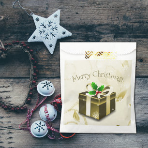 Gold Christmas Gift Favour Bags
