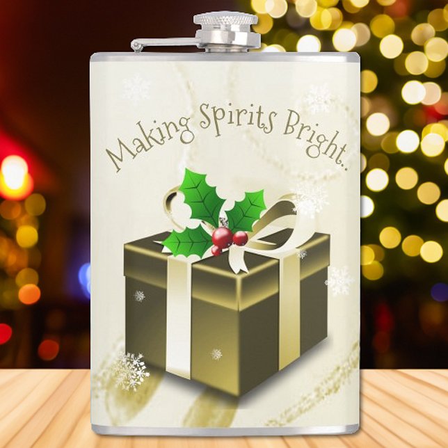 Gold Christmas Gift Flask (Gold Christmas Gift Flask)