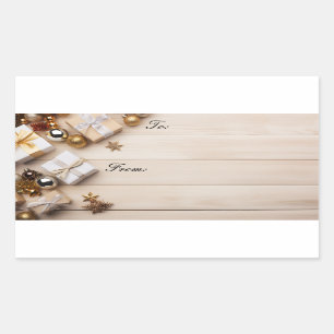 Gold Christmas gift label stickers