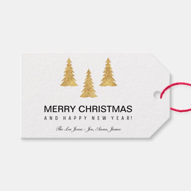 Gold Christmas Gift Tags (Front (Horizontal))