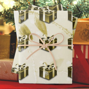 Gold Christmas Gift Wrapping Paper