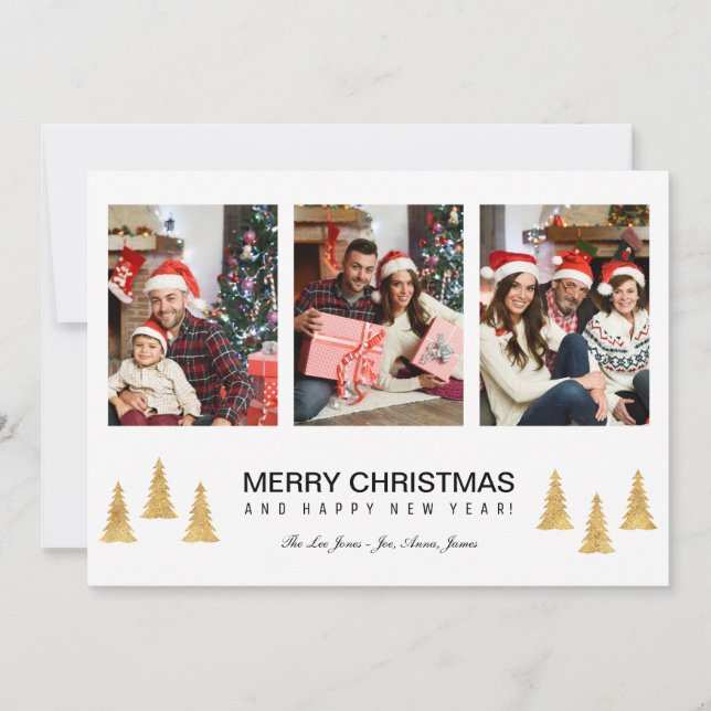 Gold Christmas Holiday Card (Front)
