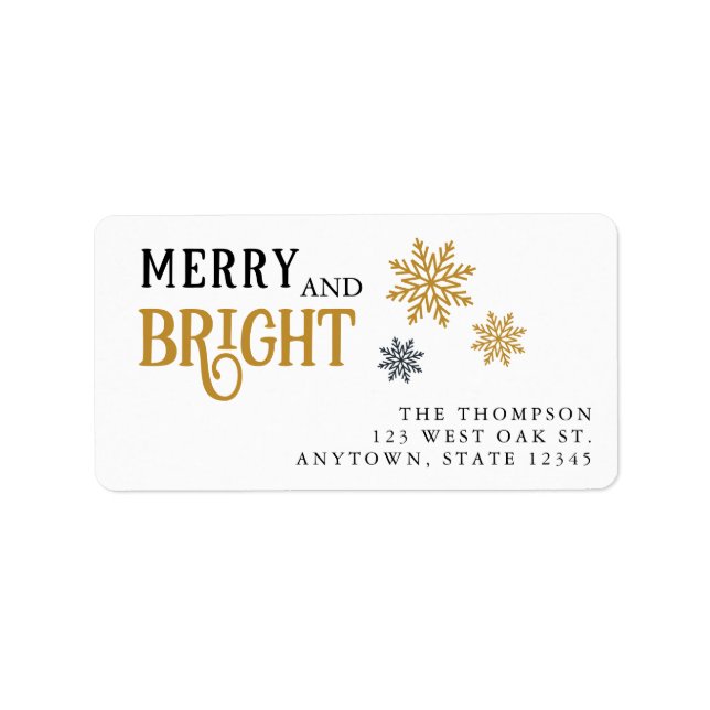 Gold Christmas Holiday Return Address Label (Front)