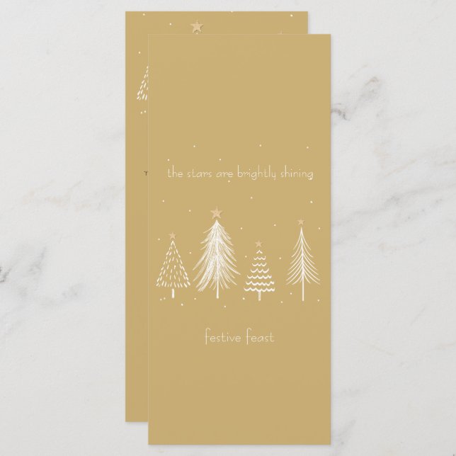 Gold Christmas Menu Elegant Holiday (Front/Back)