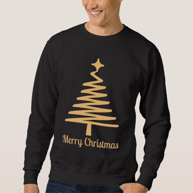 Gold Christmas Novelty blk Sweatshirt (Front)