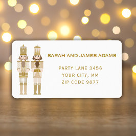 GOLD CHRISTMAS NUTCRACKER ADDRESS STICKER