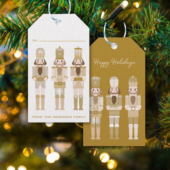 GOLD CHRISTMAS NUTCRACKER GIFT STICKER TAGS (Creator Uploaded)