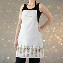 GOLD CHRISTMAS NUTCRACKERS APRON