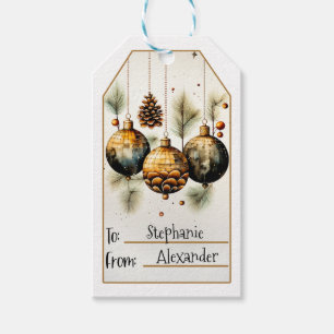 Gold Christmas Ornament (3) Gift Tags