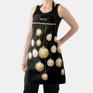 Gold Christmas Ornaments Custom Personalised Apron