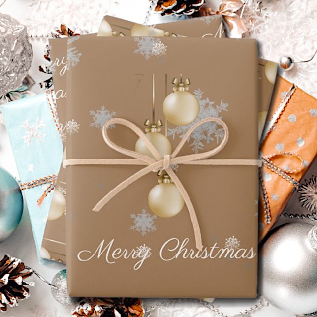 Gold Christmas Ornaments Wrapping Paper Sheets (Gold Christmas Ornaments Wrapping Paper Sheets)