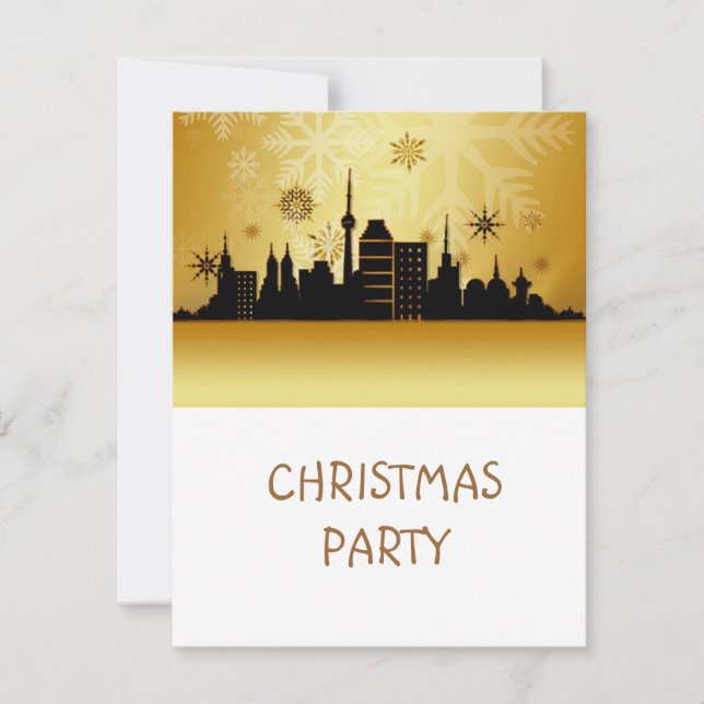 Gold Christmas Party Invitation (Front)