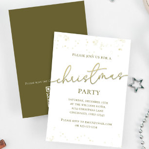 Gold Christmas Party Script Custom Invitation