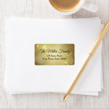 Gold Christmas Return Address Label