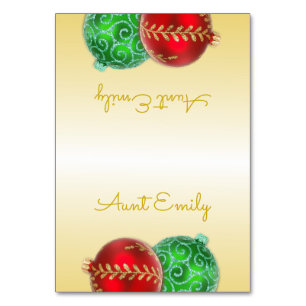 Gold Christmas Tented Place Cards