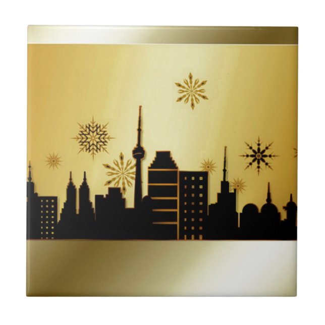 Gold Christmas Tile (Front)