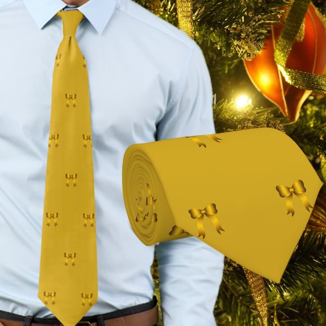 Gold Christmas Tiny Bows Pattern Tie (Creator Uploaded)