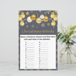 Gold christmas toystoys christmas alphabet words g