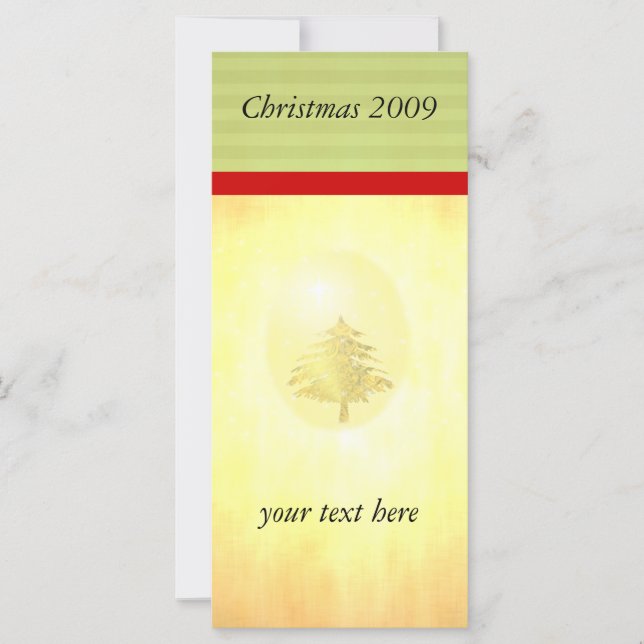 Gold Christmas Tree  Advertising Rack Card (Front)