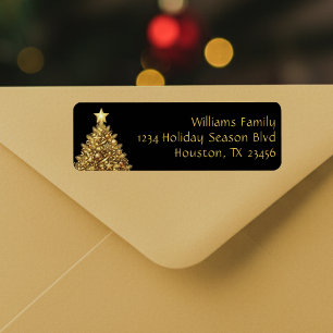 Gold Christmas Tree Black Address