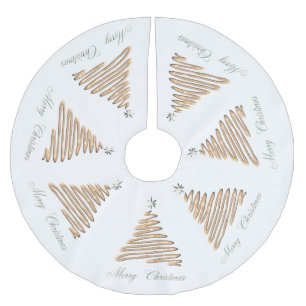 Gold Christmas Tree Brushed Polyester Tree Skirt