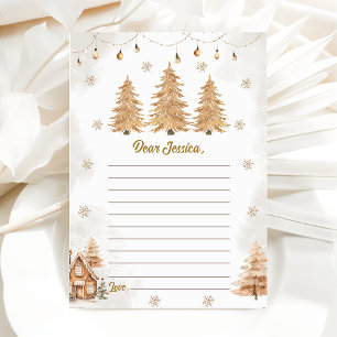 Gold Christmas Tree Capsule Note Message Card