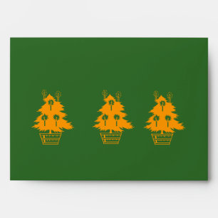 gold christmas tree graphic design green envelope