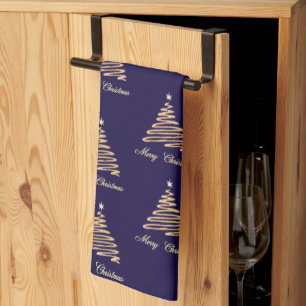 Gold Christmas Tree Tea Towel