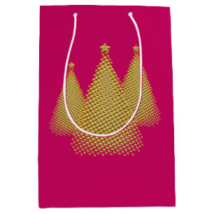 Gold Christmas Tree's Medium Gift Bag
