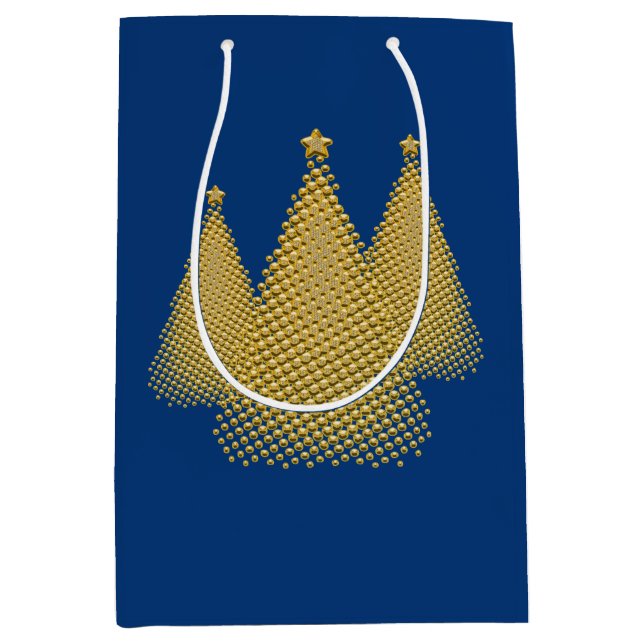 Gold Christmas Tree's Medium Gift Bag (Front)