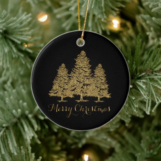 Gold Christmas Trees Ornament (Tree)
