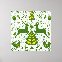 Gold Christmas Woodland Deer Birds in Bloom