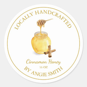 Gold Cinnamon Infused Honey Label White