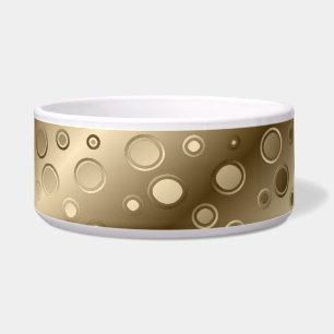 gold circle cat food bowl
