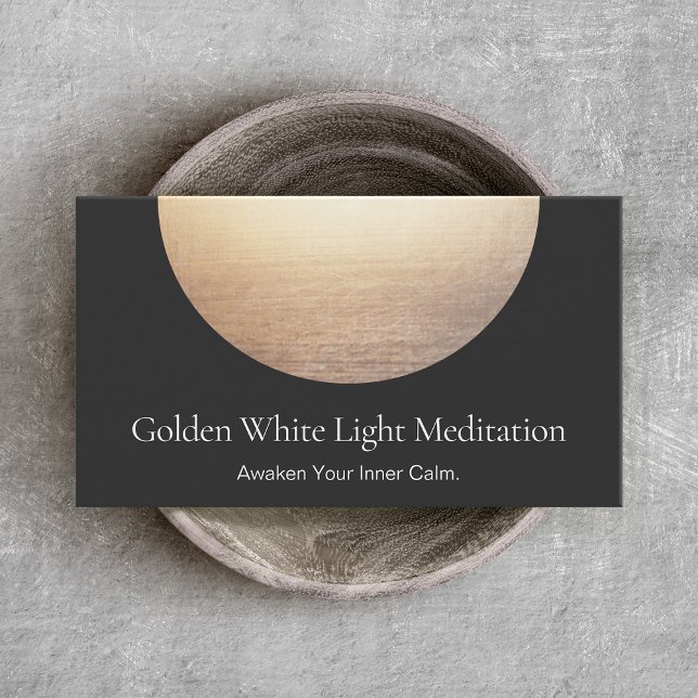 Gold Circle Elegant Minimalist Black Business Card (Creator Uploaded)