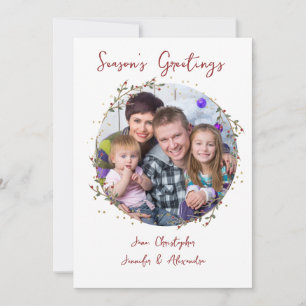 Gold Circle Family Photo Christmas Card