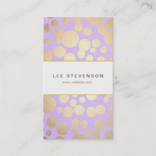 Gold Circle Pattern Lavender Beauty Salon Business Card