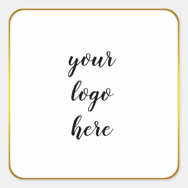 Gold Circle Rings Border Glitter Custom Logo Class Square Sticker (Front)