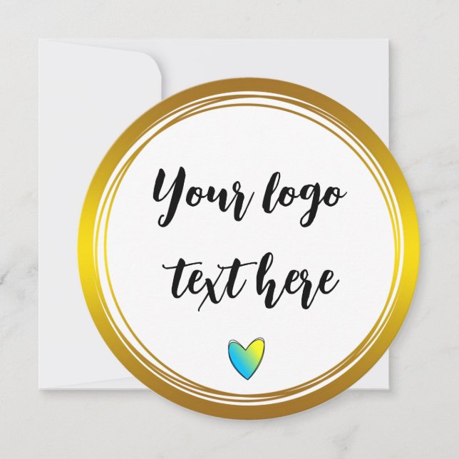 Gold Circle Rings Border Glitter Custom Logo Invitation (Front)