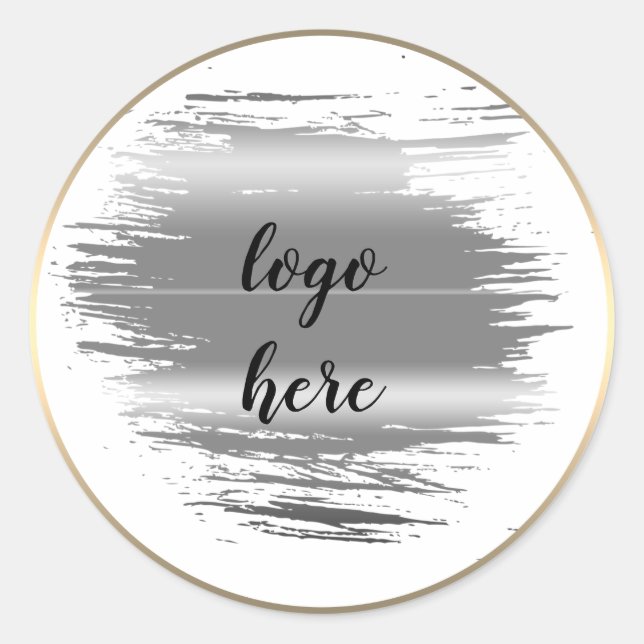 Gold Circle Rings Splatter Glitter Custom Logo Classic Round Sticker (Front)