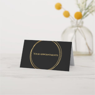 Gold circle stylist appointments card