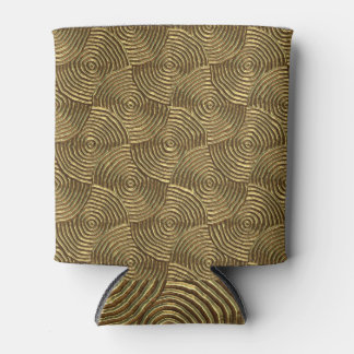 Gold Circle Texture: Abstract Seamless. Can Cooler