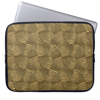 Gold Circle Texture: Abstract Seamless. Laptop Sleeve