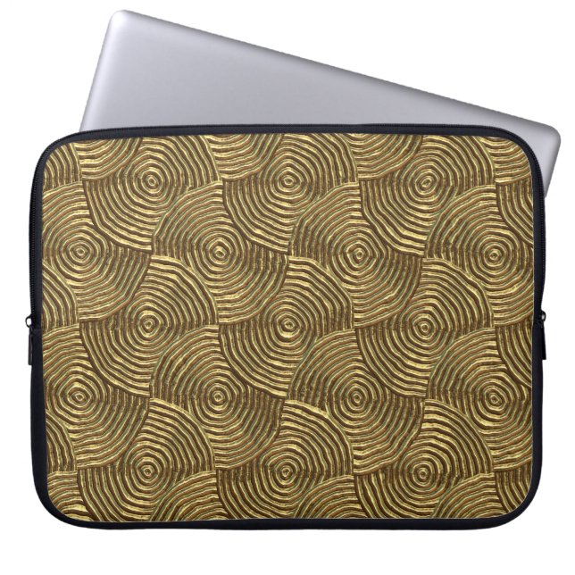 Gold Circle Texture: Abstract Seamless. Laptop Sleeve (Front)