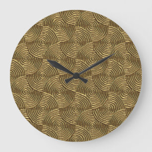 Gold Circle Texture: Abstract Seamless. Large Clock