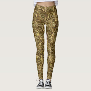 Gold Circle Texture: Abstract Seamless. Leggings