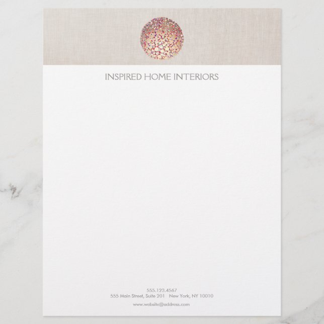 Gold Circles and Confetti Customized Letterhead (Front)