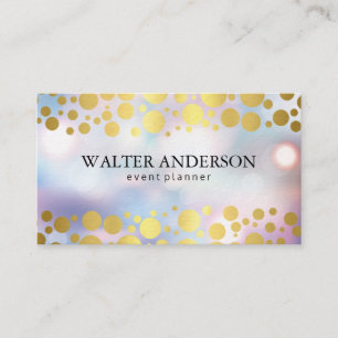 Gold Circles Bokeh Background Lux Stylish Business Card
