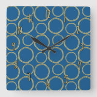 Gold Circles & Bright Blue Modern Trendy Chic