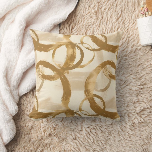 Gold Circles Circular shapes Cushion (Blanket)